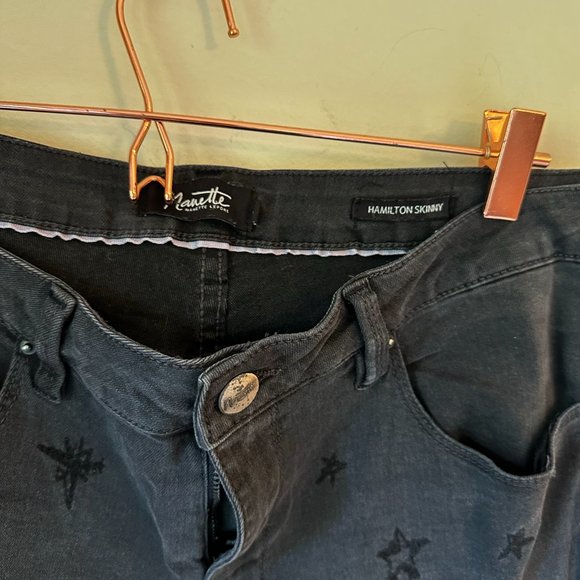 Star Patch Black Gray Jeans - Picture 7 of 8